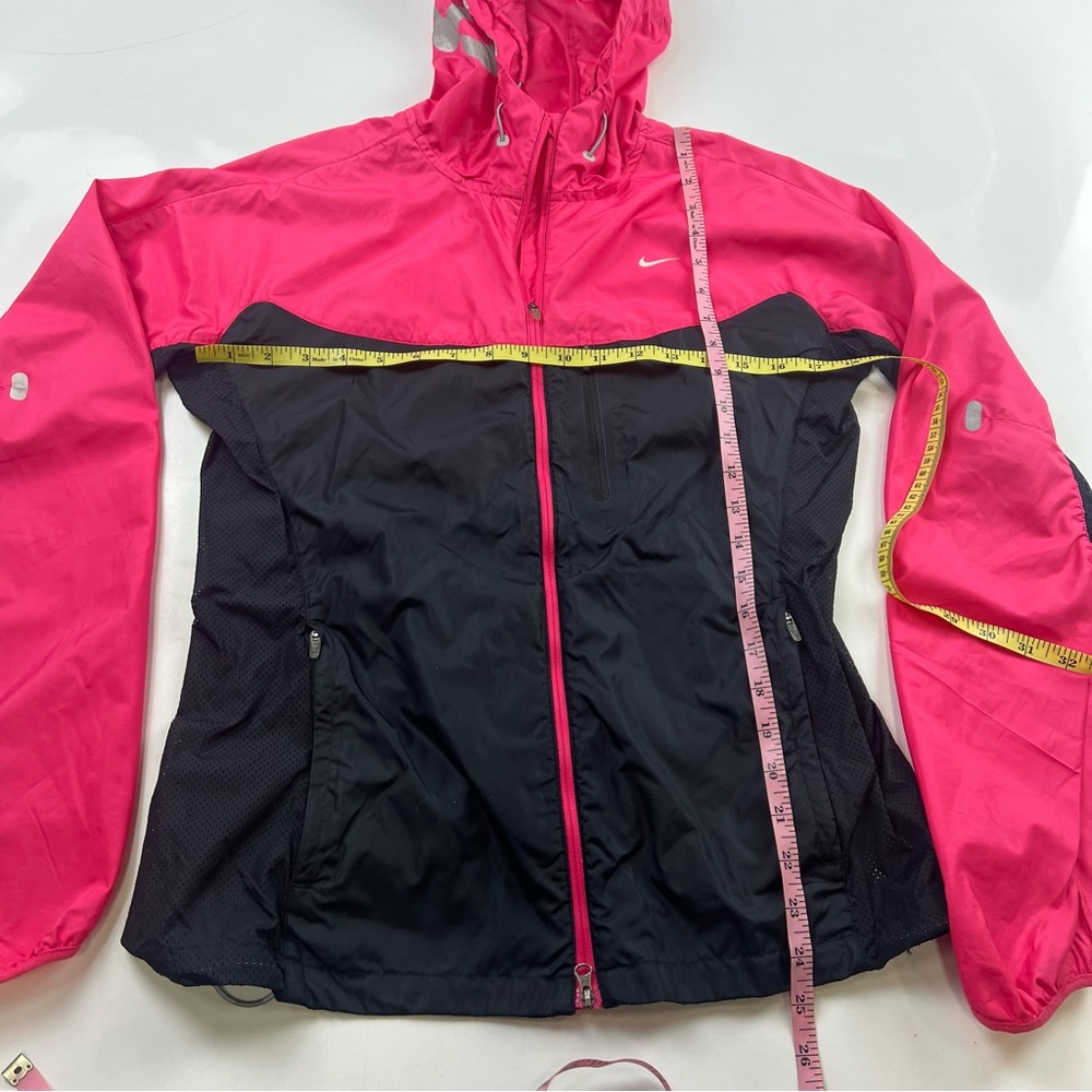 Nike women’s pink black running windbreaker M L20-10 - Picture 3 of 5